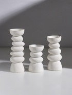 Набор подсвечников на 1 свечу «Сад камней», 3 шт., полистоун, d=3 и 5.5 см - Фото 1