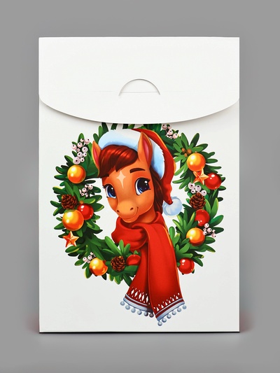 Коробка подарочная складная «С Новым годом!», лошадь, 15×7×22 см