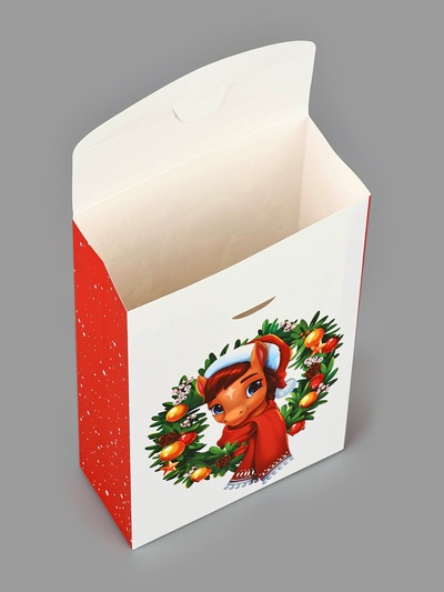 Коробка подарочная складная «С Новым годом!», лошадь, 15×7×22 см