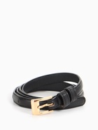 Ремень женский тонкий, 110×1.3 см, классическая пряжка металл, золотистая, чёрный - Фото 3