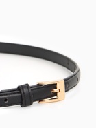 Ремень женский тонкий, 110×1.3 см, классическая пряжка металл, золотистая, чёрный - Фото 4