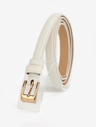 Ремень женский тонкий, 110×1.3 см, классическая пряжка металл, золотистая, белый - Фото 2
