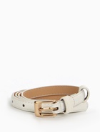 Ремень женский тонкий, 110×1.3 см, классическая пряжка металл, золотистая, белый - Фото 3