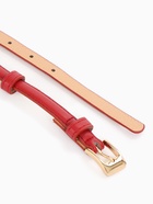Ремень женский тонкий, 110×1.3 см, классическая пряжка металл, золотистая, красный - Фото 6