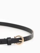 Ремень женский тонкий, 110×1.3 см, пряжка металл золотистая, полукруглая, чёрный - Фото 3