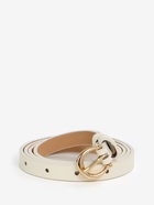 Ремень женский тонкий, 110×1.3 см, пряжка металл золотистая, полукруглая, белый - Фото 3