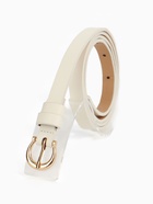 Ремень женский тонкий, 110×1.3 см, пряжка металл золотистая, полукруглая, белый - Фото 2