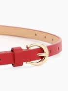 Ремень женский тонкий, 110×1.3 см, пряжка металл золотистая, полукруглая, красный - Фото 4