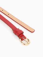 Ремень женский тонкий, 110×1.3 см, пряжка металл золотистая, полукруглая, красный - Фото 6