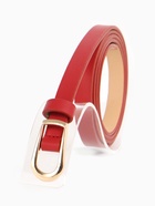 Ремень женский тонкий, 110×1.2 см, пряжка металл, золотистая, красный - Фото 2