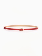 Ремень женский тонкий, 110×1.2 см, пряжка металл, золотистая, красный - Фото 5