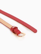 Ремень женский тонкий, 110×1.2 см, пряжка металл, золотистая, красный - Фото 7