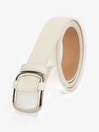 Ремень женский, 110×2.7 см, пряжка-затяжка металл, серебристая, белый - Фото 2