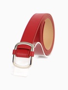 Ремень женский, 110×2.7 см, пряжка-затяжка металл, серебристая, красный - Фото 2