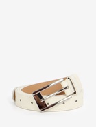 Ремень женский, 110×2.7 см, пряжка металл, серебристая, белый - Фото 3