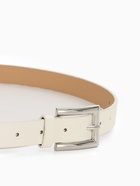 Ремень женский, 110×2.3 см, классическая пряжка металл, серебристая, белый - Фото 4