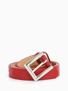 Ремень женский, 110×2.3 см, классическая пряжка металл, серебристая, красный - Фото 2