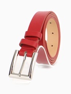 Ремень женский, 110×2.3 см, классическая пряжка металл, серебристая, красный - Фото 3