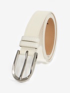 Ремень женский, 110×2.8 см, овальная пряжка металл, серебристая, белый - Фото 2