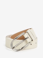 Ремень женский, 110×2.8 см, овальная пряжка металл, серебристая, белый - Фото 3