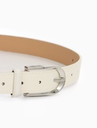 Ремень женский, 110×2.8 см, овальная пряжка металл, серебристая, белый - Фото 4