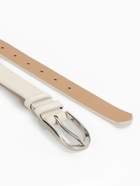 Ремень женский, 110×2.8 см, овальная пряжка металл, серебристая, белый - Фото 6