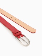 Ремень женский, 110×2.8 см, овальная пряжка металл, серебристая, красный - Фото 6