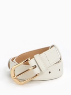 Ремень женский, 110×2.8 см, классическая пряжка металл, золотистая, белый - Фото 3