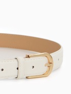 Ремень женский, 110×2.8 см, классическая пряжка металл, золотистая, белый - Фото 4