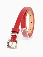 Ремень женский тонкий, 110×1.3 см, с пряжкой металл, красный - Фото 2