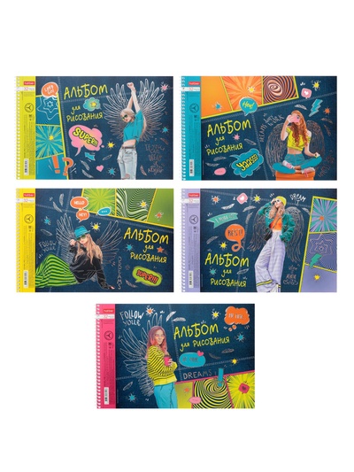 Альбом для рисования Hatber. Street Style А4, 32 листа, на спирали, МИКС