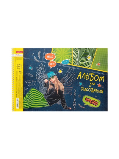 Альбом для рисования Hatber. Street Style А4, 32 листа, на спирали, МИКС