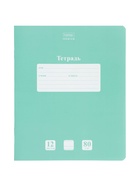 Тетрадь 12л узк лин NEWtone PASTEL "Зеленый нефрит", на скобе, скругл углы, бл 80г/м² (10 шт) - фото 809106206