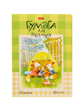 Папка для рисования 10л А4 Hatber "Пикник на полянке", 100г/м², тиснение