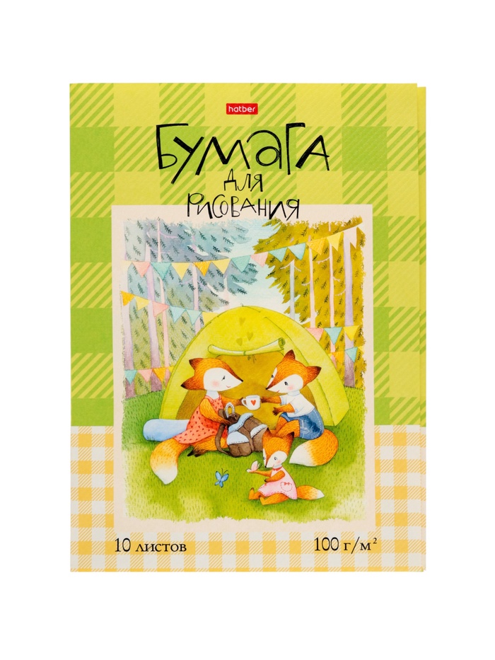 Папка для рисования 10 листов, А4 Hatber «Пикник на полянке», 100 г/м², тиснение