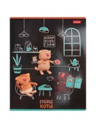 Тетрадь Hatber «Кофейные коты», 48 листов в клетку, на скобе, скруглённые углы, МИКС - фото 117892041