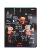 Тетрадь Hatber «Кофейные коты», 48 листов в клетку, на скобе, скруглённые углы, МИКС - фото 117892042