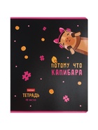 Тетрадь 48л кл Hatber "Потому что Капибара", на скобе, скругл углы, 60-65г/м² 5В МИКС - фото 119338615