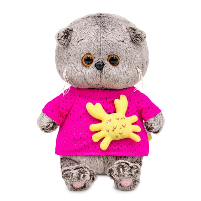 Мягкая игрушка «Кот Басик BABY» в лонгсливе с крабиком, 20 см - Фото 1