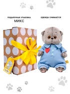 Мягкая игрушка «Кот Басик BABY» в голубом комбинезоне с сердечком, 20 см - Фото 2