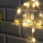УЦЕНКА Светодиодная фигура «Зонт», 25×20 см, металл, 22 LED, батарейки ААх2, свечение тёплое белое - Фото 3