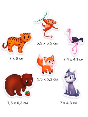 Игрушки - стикеры для купания в ванне «Зоопарк», EVA, набор 12 шт.