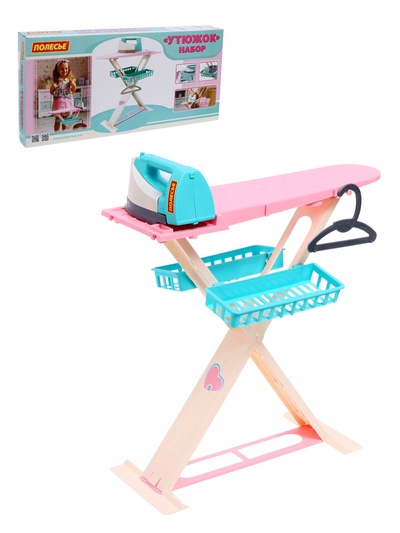 УЦЕНКА Игровой набор «Утюжок 2 в 1»: гладильная доска, утюг, аксессуары, МИКС