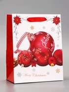 Пакет подарочный новогодний ламинированный «Игрушки» 18×23×10 см - Фото 2