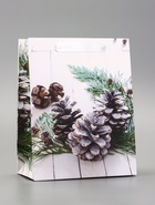 Пакет подарочный новогодний ламинированный «Зимняя пора» 18×23×10 см - Фото 2