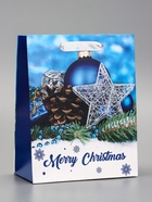 Пакет подарочный новогодний ламинированный «Рождество», 18×23×10 см - Фото 1