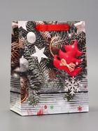 Пакет подарочный новогодний ламинированный «Игрушки в снегу», 18×23×10 см - Фото 2