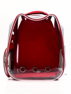 УЦЕНКА Рюкзак для переноски кошек, прозрачный, 32×28×42 см, красный - Фото 2