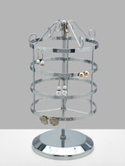 УЦЕНКА Подставка для украшений «Вертушка», 4 яруса, 72 пары, металл, 15×15×34 см, цвет хром - Фото 10