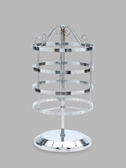 УЦЕНКА Подставка для украшений «Вертушка», 4 яруса, 72 пары, металл, 15×15×34 см, цвет хром - Фото 2